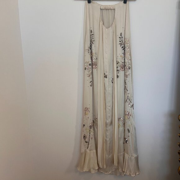 Free People Bali At Last Maxi Dress NWT Ivory Cream Beaded Embellished XS - Picture 7 of 16